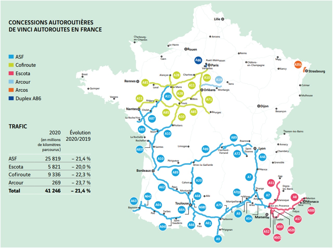 Vinci carte france concessions autoroutieres