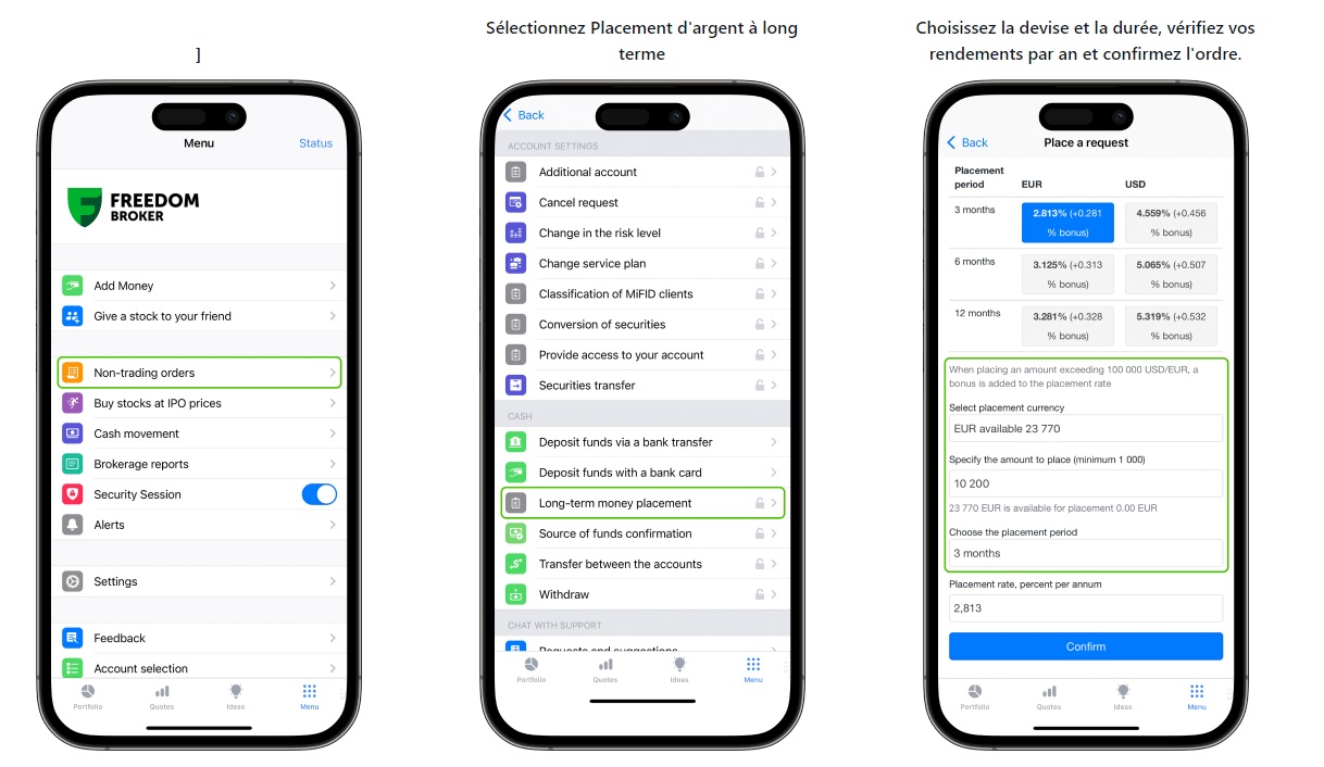 Comment deposer fonds sur compte epargne Freedom 24