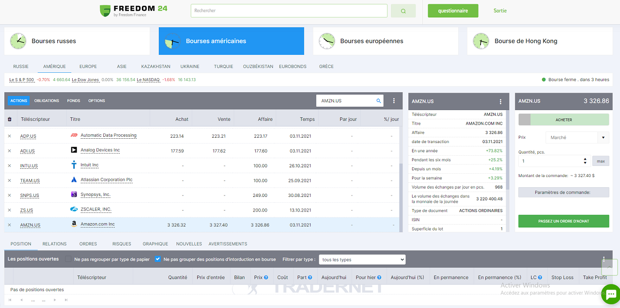 freedom finance plateforme trading Tradernet freedom 24 image1