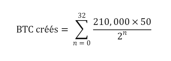 formule BTC halving