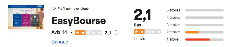 avis trustpilot EasyBourse mai 2025