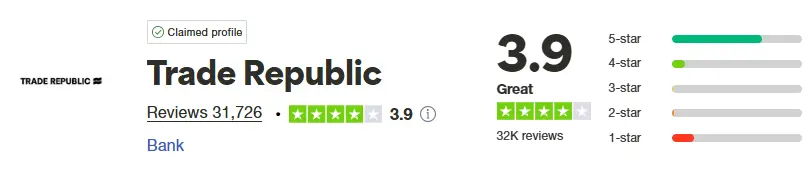 avis trustpilot trade republic aout 2025