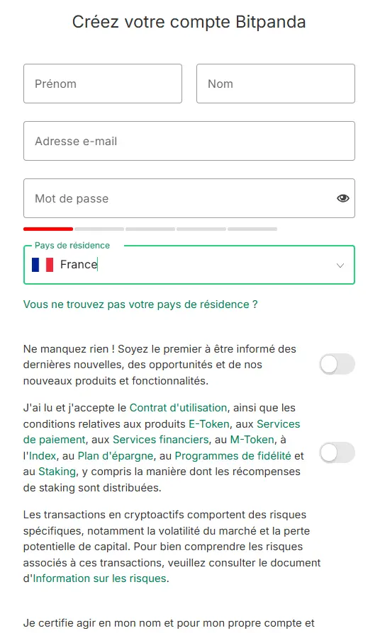 ouverture de compte bitpanda 1