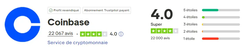 trustpilot coinbase mai 2026 cafe de la bourse